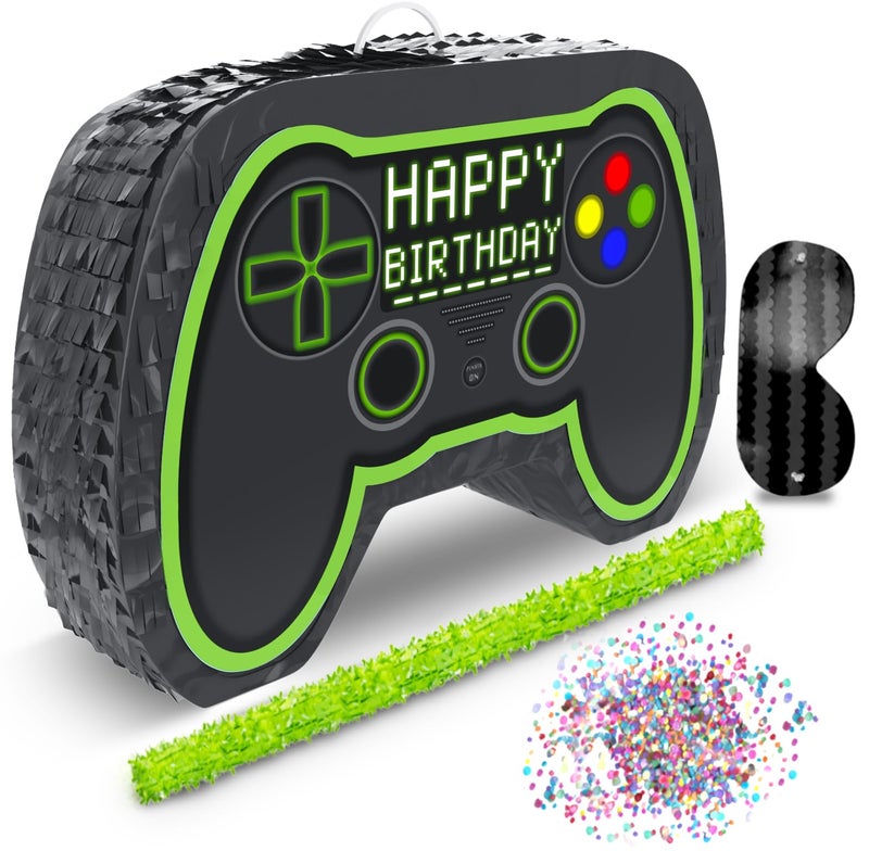 Jergrim Video Gaming Pinata Controller Set, Great for Gamer Birthday Decorations, Pinatas, Birthday for Boys, Level Up Party Supplies, fits Pinata Stuffers - Image 1